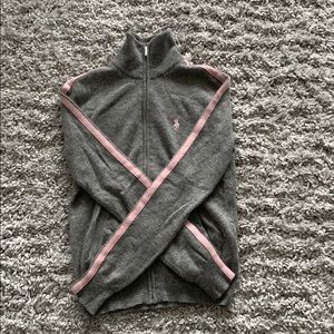 RL Pink Pony cashmere turtleneck cardigan